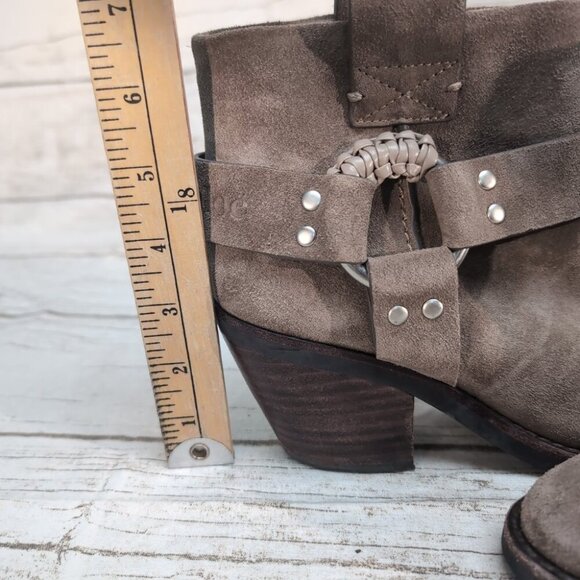 SEE BY CHLOE Eddie Harness Suede Booties Taupe Tan Size 37 - Picture 7 of 9
